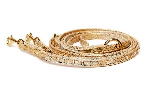 Verstellbare Hundeleine Vintage-Gold