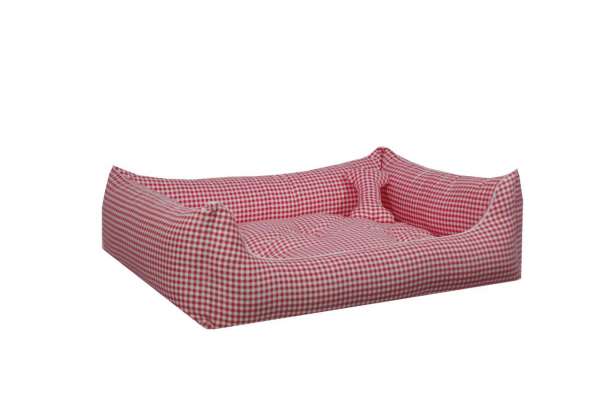 Hundebett Vichy Karo - Rot-Weiss