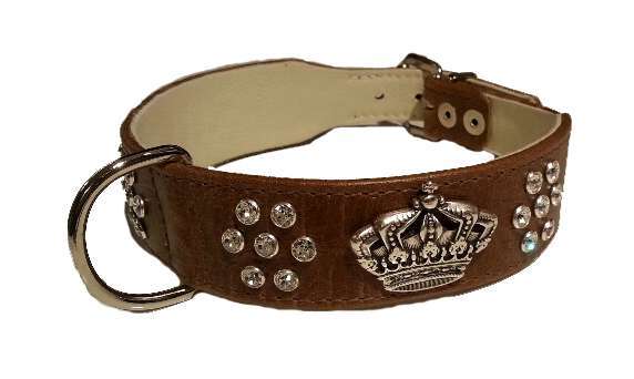 Hundehalsband Majestic Glam - Brown