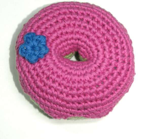 Hundespielzeug Handgehäkelter Donat - Pink