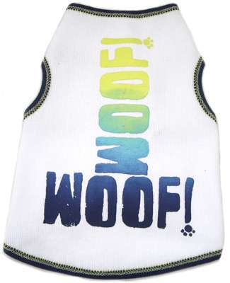 Hunde-Shirt WOOF White-Blue