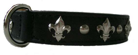 Hundehalsband Fleur de Lis Black