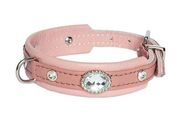 Hundehalsband Mini Venice - Altrosa-Silber