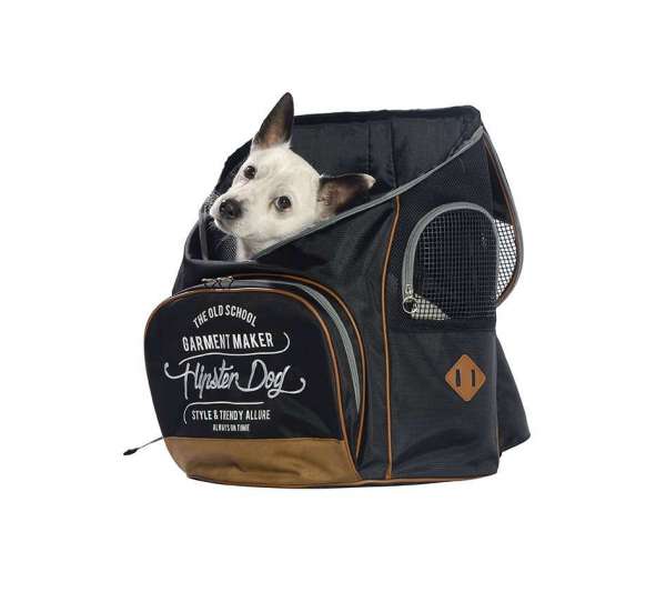 Hunderucksack Hipster Dog - Black