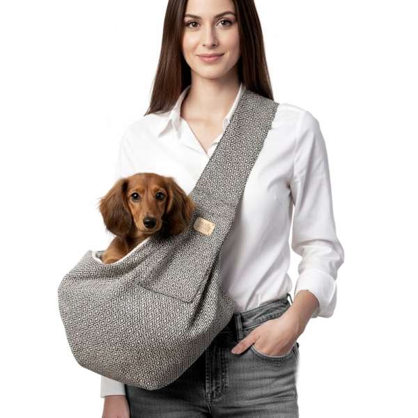 Hundetasche Sling Bag Ibiza - Black-Ecru