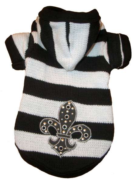 Hunde-Sweater Fleur de Lis Black & White