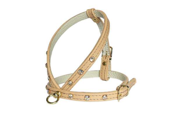 Hundegeschirr Shiny Petit - Beige-Gold