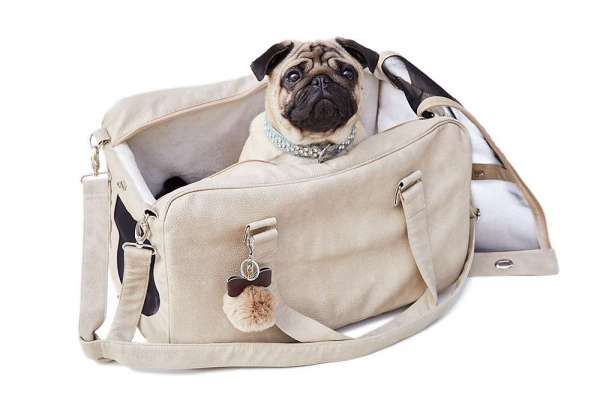 Hundetasche St. Tropez Jumbo Size XL - Nubuk-Creme