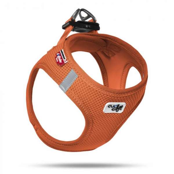 Curli Step In Hundegeschirr Air Mesh - Orange inkl. Dogfinder