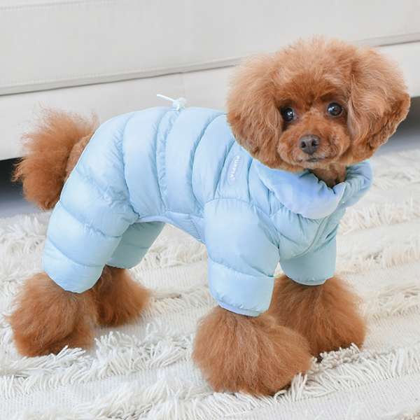 Hunde-Overall Velour Soft All-In-One Jumper - SKYBLUE