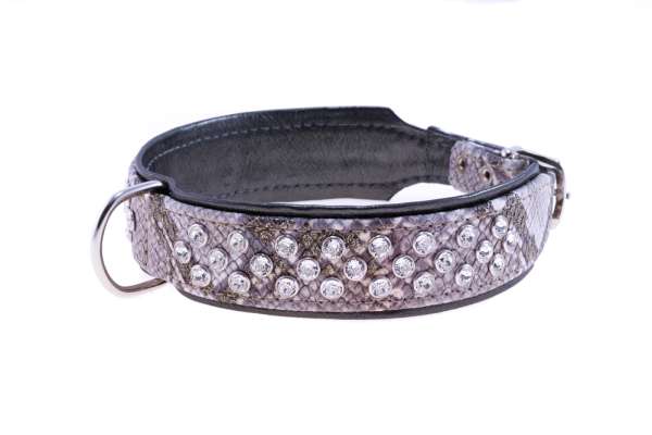 Hundehalsband Merose Avenue - Snake Beige-Grey