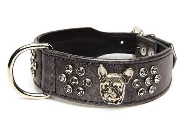 Französisch Bulldog Halsband Deluxe - Anthrazit-Smokey