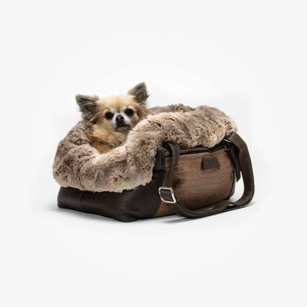 Hundetasche Ophelia Croco Edition - Dunkelbraun