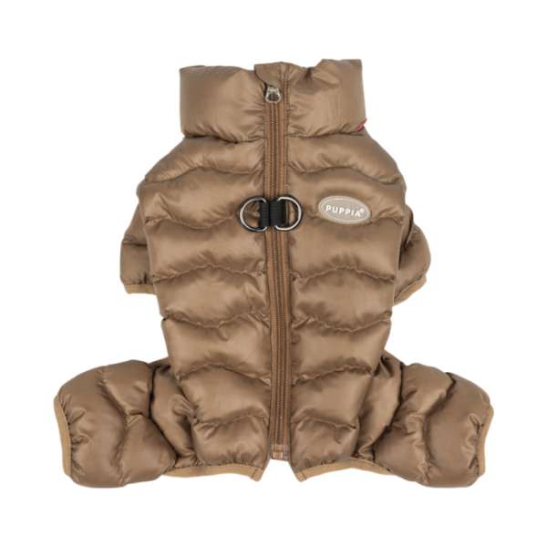 Hunde-Overall Wavy Puffer Jumpsuit - Ice Coffee