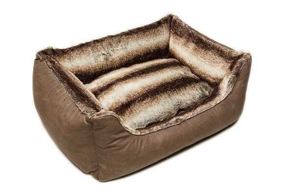 Hundebett St. Moritz - Chinchilla Grau-Nubuk Greyge