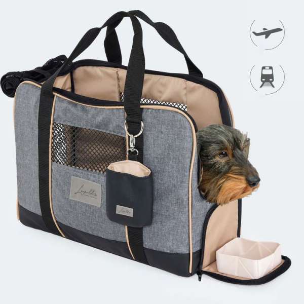 Flugtasche für Hunde FLY WITH ME - GRAU