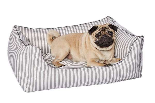 Hundebett Classic Stripes - Grau-Weiss