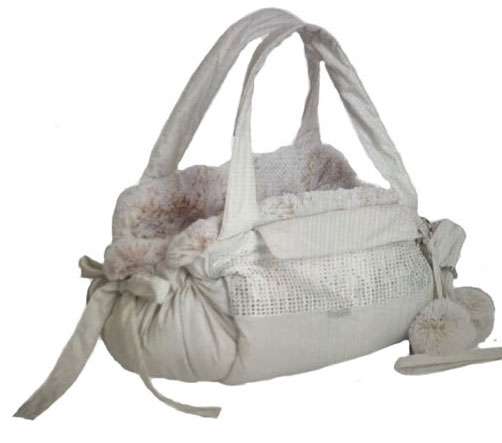 Luxus Hundetasche Manhattan Deluxe - White mit Swarovski-Elements veredelt