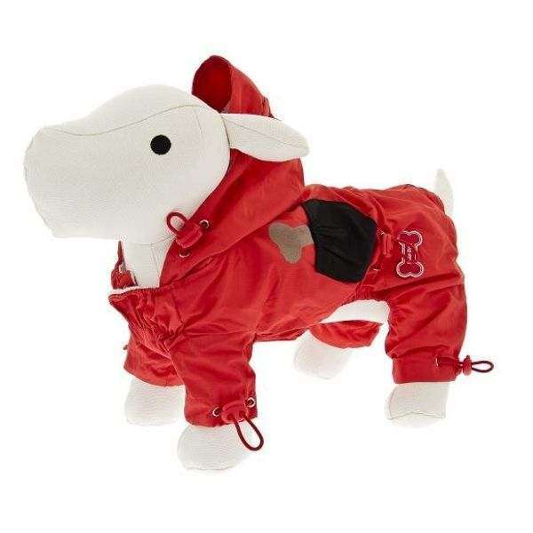 Hunde-Regenoverall Happy - Rot