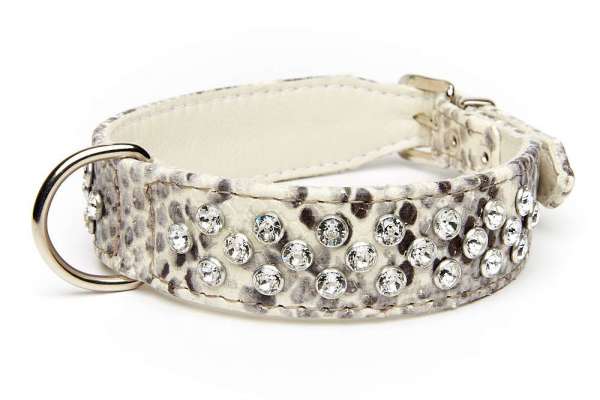 Strasshalsband Melrose Avenue - Creme-Choco Snake