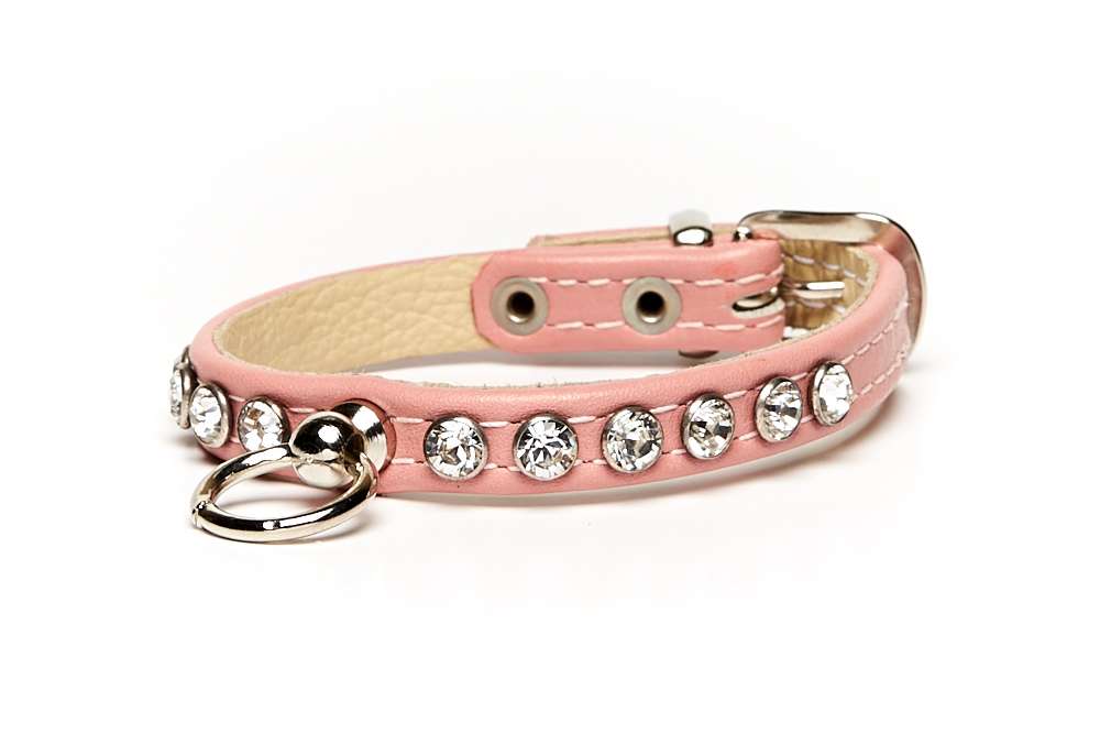 Mirage Pet Products Hundehalsband Mit Strass – Rosa, 0,95 Cm Breit, Für Halsumfang 30,5–35,6 Cm