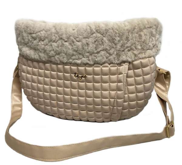 Luxus Hundetasche City - Crema Quadrato