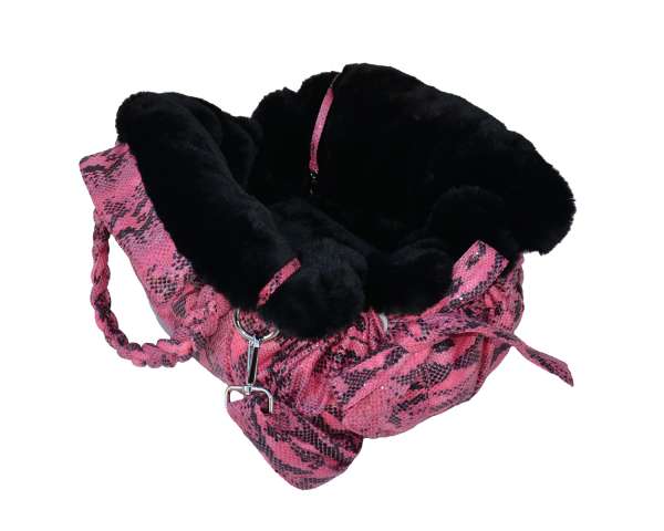 Luxus Hundetasche Snake Limited Edition 3 in 1- Pink