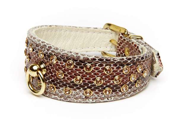 Hundehalsband 5th Avenue - Snake Cappuccino