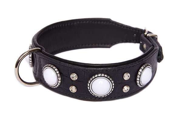 Hundehalsband Palma Deluxe Croc - Black-White