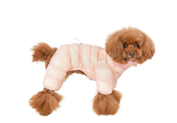 Hunde-Overall Velour Soft All-In-One Jumper - Rosa