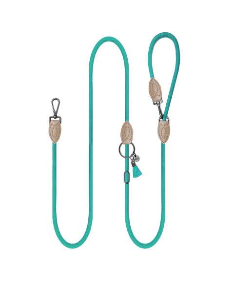 Verstellbare Hundeleine aus Tau - KAYA - Peppermint